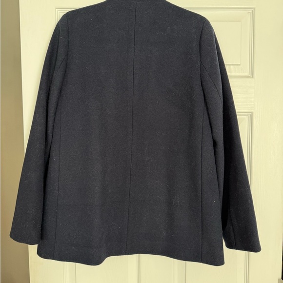 Women's J Crew factory 10 navy wool zipper up Pea Coat - Picture 2 of 2